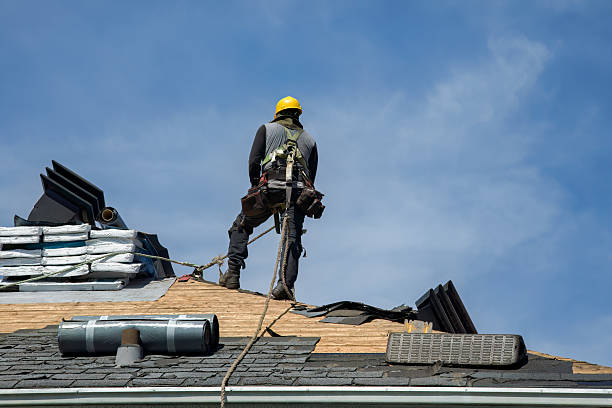 Professional Gutter Installation technician working in Parker, WA